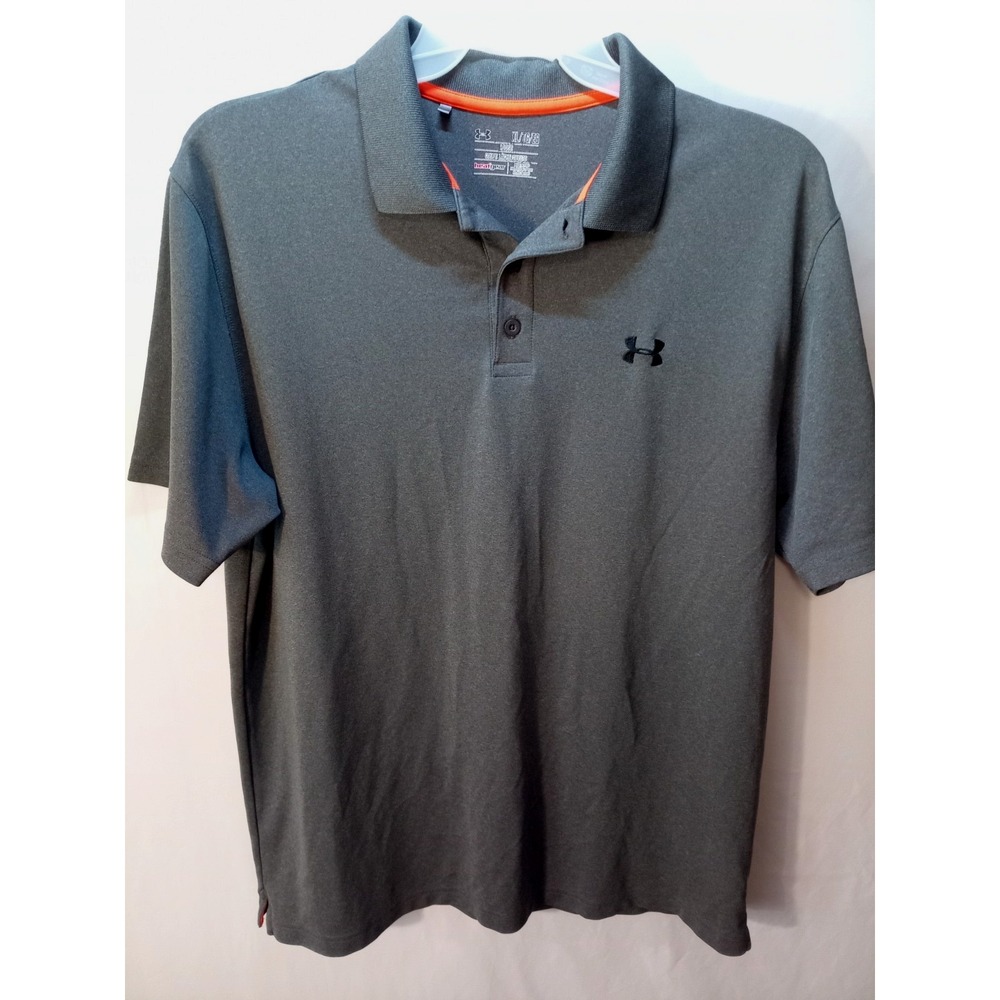 Men's Under Armour Loose Fit Polo Shirt, XL, Heat Gear, Dark Gray